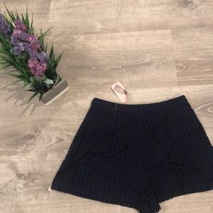 Blue Lace High waisted shorts